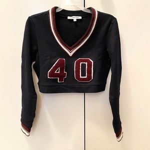 Elizabeth and James Cropped Varsity Sweatshirt